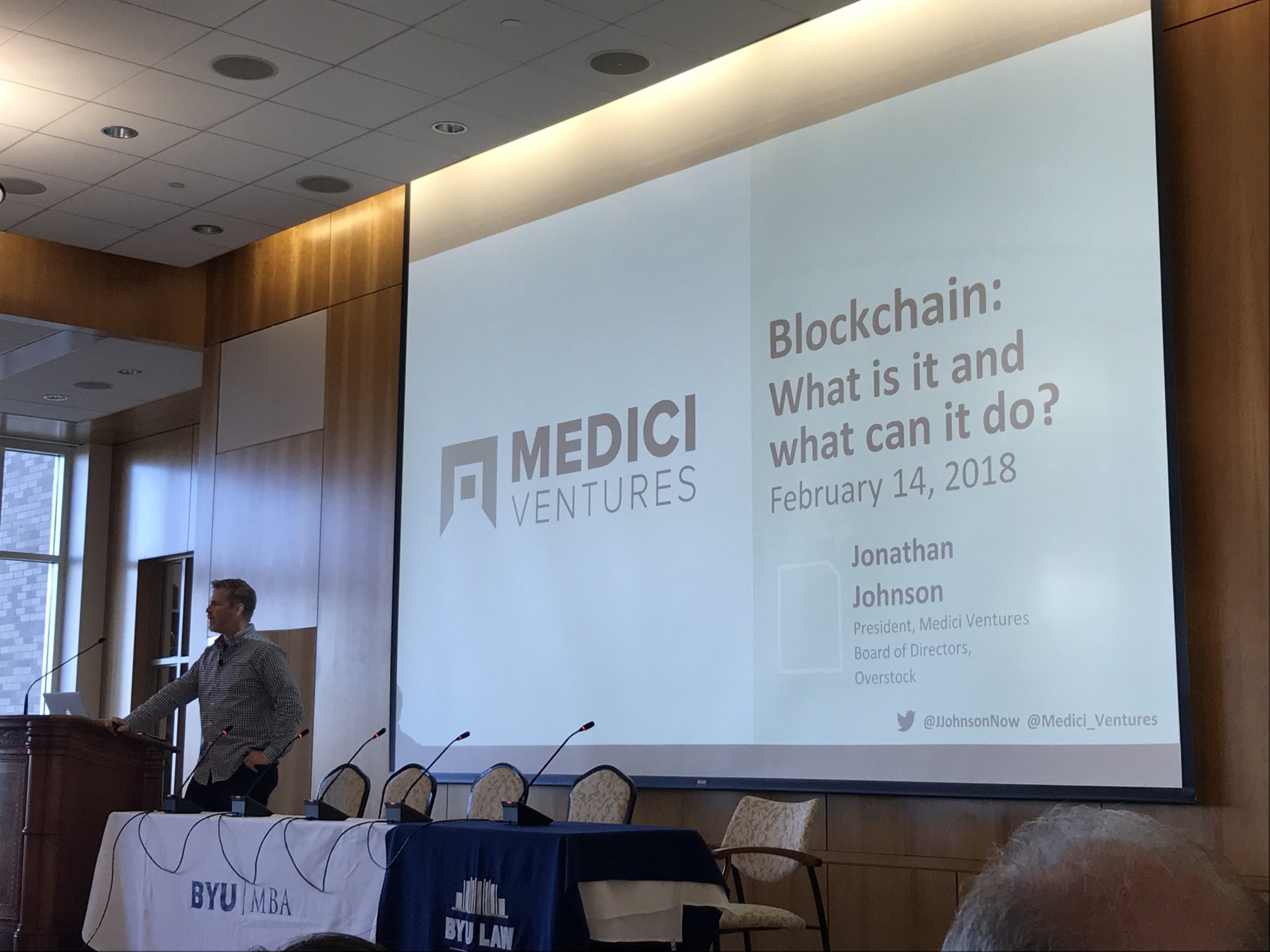 Jonathan Johnson at the BYU Blockchain conference